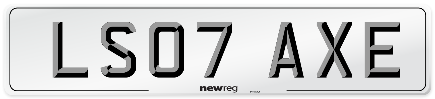 LS07 AXE Number Plate from New Reg